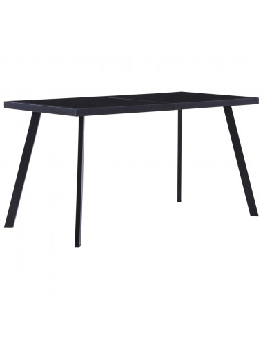 Tavolo da Pranzo Nero 140x70x75 cm in Vetro Temperato