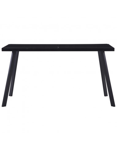 Tavolo da Pranzo Nero 140x70x75 cm in Vetro Temperato