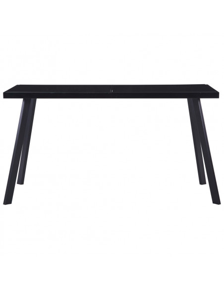 Tavolo da Pranzo Nero 140x70x75 cm in Vetro Temperato