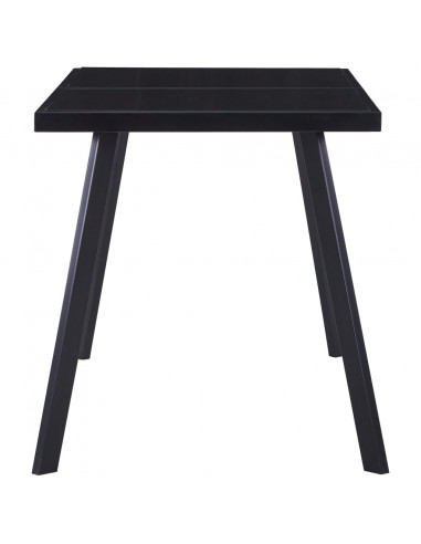 Tavolo da Pranzo Nero 140x70x75 cm in Vetro Temperato
