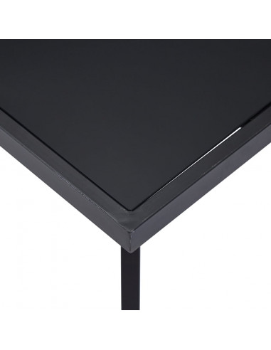 Tavolo da Pranzo Nero 140x70x75 cm in Vetro Temperato