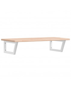 Ripiano a Parete per Lavabo in Acciaio e Massello di Rovere 2