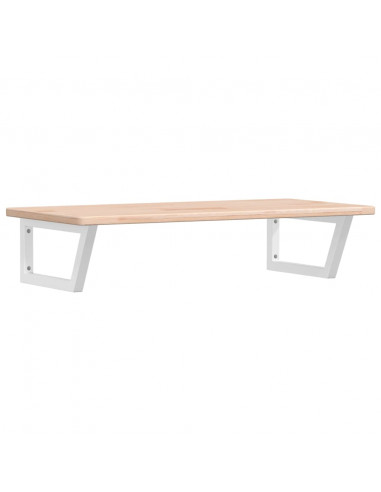 Ripiano a Parete per Lavabo in Acciaio e Massello di Rovere