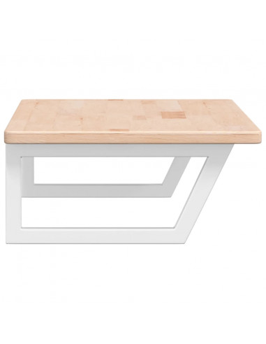 Ripiano a Parete per Lavabo in Acciaio e Massello di Rovere