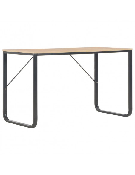 Scrivania per Computer Nera e Rovere 120x60x73 cm