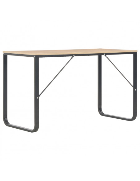 Scrivania per Computer Nera e Rovere 120x60x73 cm