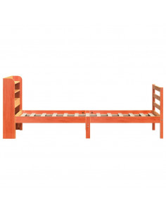 Letto senza Materasso Marrone Cera 75x190 cm in Legno di Pino 2