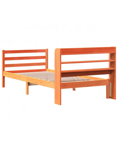 Letto senza Materasso Marrone Cera 75x190 cm in Legno di Pino
