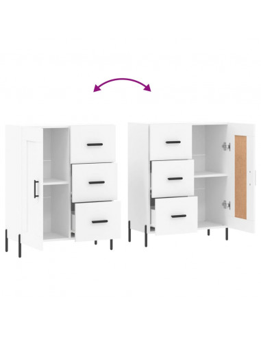 Credenza Bianca 69,5x34x90 cm in Legno Multistrato