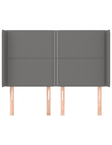 Testiera ad Orecchio GrigioScuro 147x16x118/128cm inTessuto