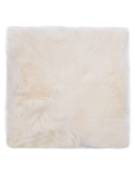 Cuscini per Sedie 2 pz Bianco 40x40cm in Vera Pelle di Montone