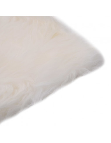 Cuscini per Sedie 2 pz Bianco 40x40cm in Vera Pelle di Montone