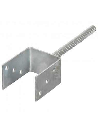 Picchetti per Recinzione 6 pz Argento 8x6x30 cm Acciaio Zincato