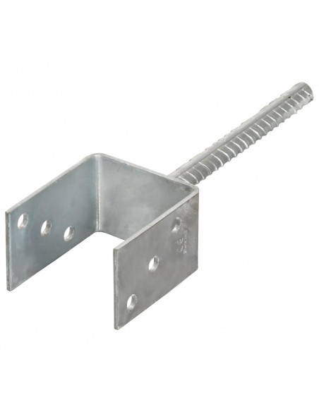 Picchetti per Recinzione 6 pz Argento 8x6x30 cm Acciaio Zincato