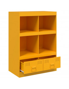 Credenza Giallo Senape 67x39x95 cm in Acciaio 2