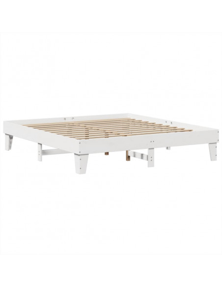 Giroletto senza Materasso Bianco 200x200 cm Legno Massello Pino
