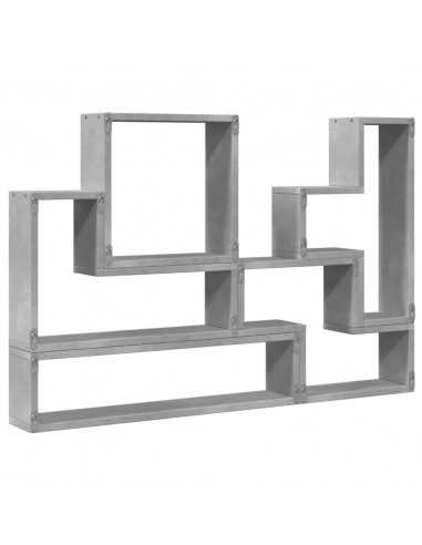 Scaffale a Parete Grigio Cemento 90x12x64 cm Legno Multistrato