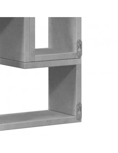 Scaffale a Parete Grigio Cemento 90x12x64 cm Legno Multistrato