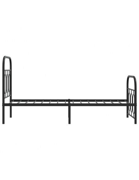 Giroletto con Testiera e Pediera Metallo Nero 75x190 cm