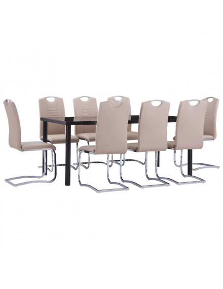 Set da Pranzo 9 pz in Similpelle Cappuccino