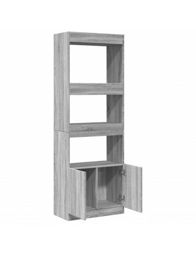 Credenza Grigio Sonoma 63x33x180 cm in Truciolato