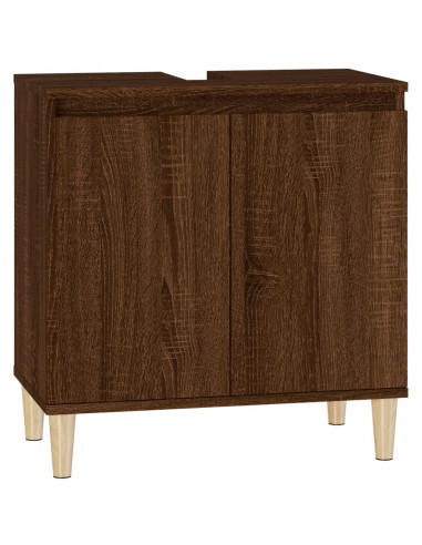 Mobile Lavabo Rovere Marrone 58x33x60 cm in Legno Multistrato