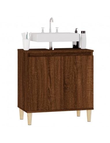 Mobile Lavabo Rovere Marrone 58x33x60 cm in Legno Multistrato