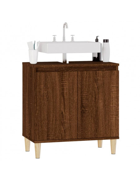 Mobile Lavabo Rovere Marrone 58x33x60 cm in Legno Multistrato