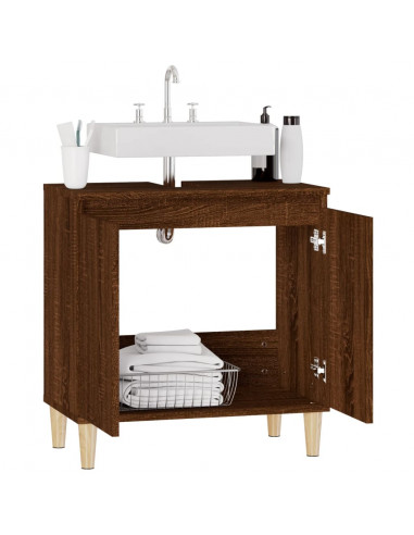 Mobile Lavabo Rovere Marrone 58x33x60 cm in Legno Multistrato