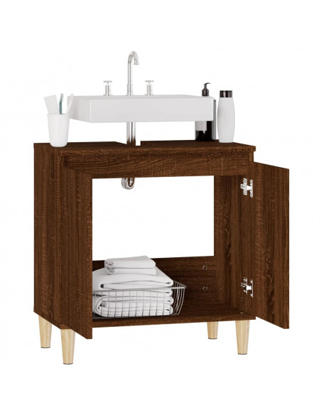 Mobile Lavabo Rovere Marrone 58x33x60 cm in Legno Multistrato