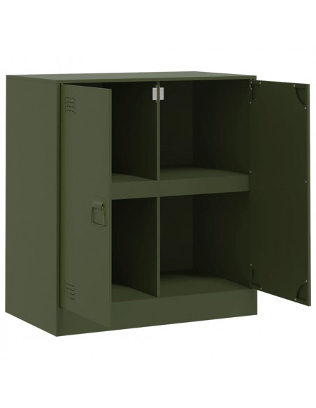 Credenza Verde Oliva 67x39x73 cm in Acciaio