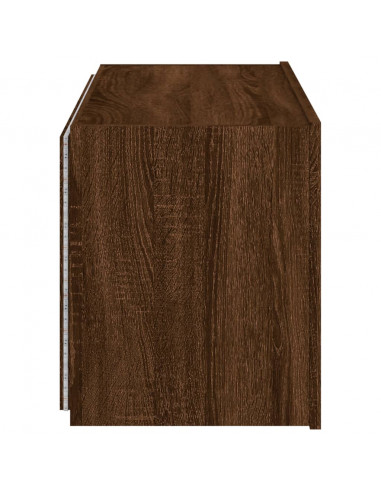 Mobile TV a Parete con Luci LED Rovere Marrone 80x35x41 cm