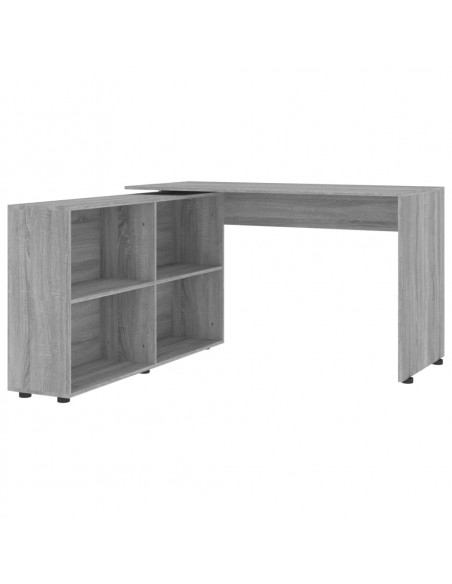Scrivania ad Angolo Grigio Sonoma in Legno Multistrato