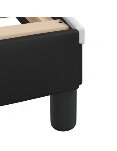 Letto con Materasso Nero e Bianco 140x200 cm in Similpelle