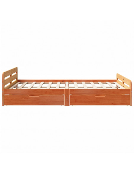 Letto senza Materasso Marrone Cera 160x200 cm in Legno di Pino