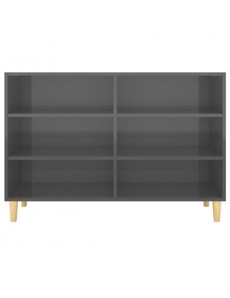 Credenza Grigio Lucido 103,5x35x70 cm in Legno Multistrato