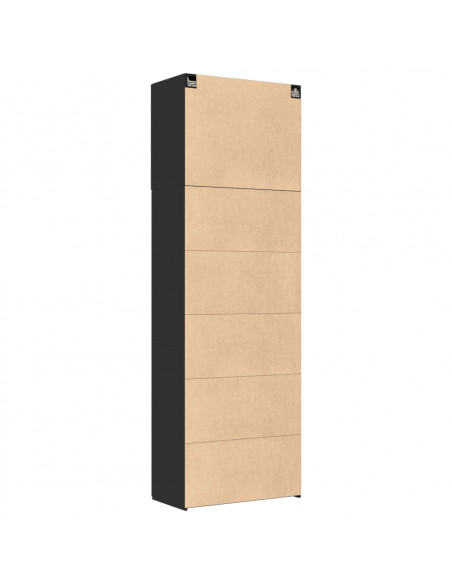 Credenza Nera 80x42,5x249 cm in Legno Multistrato