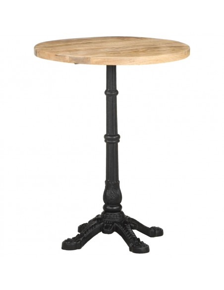 Tavolino da Bistrot Ø60x76 cm in Legno di Mango Grezzo
