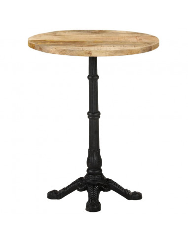 Tavolino da Bistrot Ø60x76 cm in Legno di Mango Grezzo