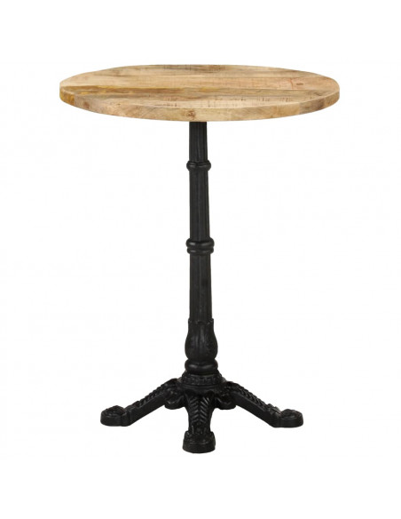 Tavolino da Bistrot Ø60x76 cm in Legno di Mango Grezzo
