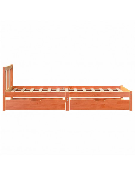 Letto senza Materasso Marrone Cera 100x200 cm in Legno di Pino