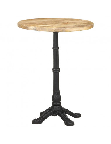 Tavolino da Bistrot Ø60x76 cm in Legno di Mango Grezzo