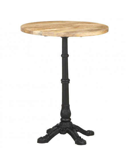 Tavolino da Bistrot Ø60x76 cm in Legno di Mango Grezzo