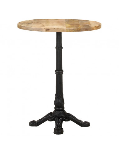 Tavolino da Bistrot Ø60x76 cm in Legno di Mango Grezzo