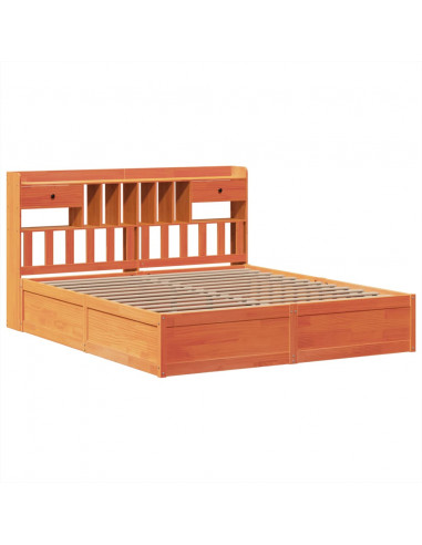 Giroletto senza Materasso Marrone Cera 200x200 cm Legno di Pino