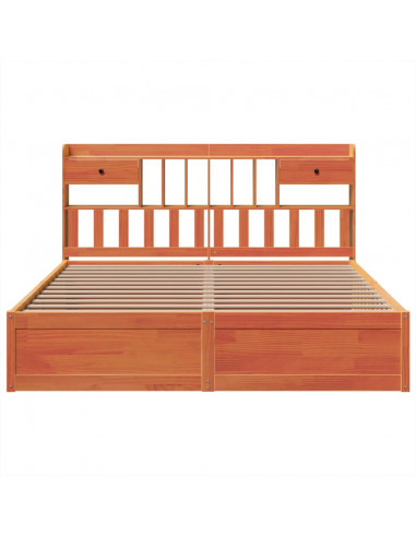 Giroletto senza Materasso Marrone Cera 200x200 cm Legno di Pino