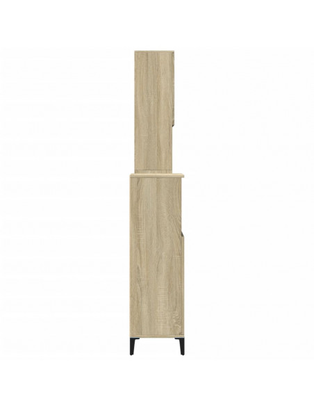 Set Mobili da Bagno 3 pz Rovere Sonoma in Legno Multistrato