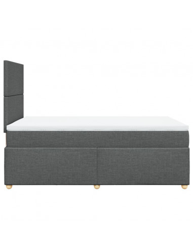 Giroletto a Molle con Materasso Grigio Scuro 120x190cm Tessuto