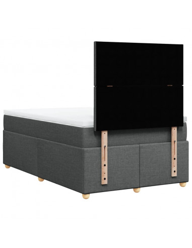 Giroletto a Molle con Materasso Grigio Scuro 120x190cm Tessuto