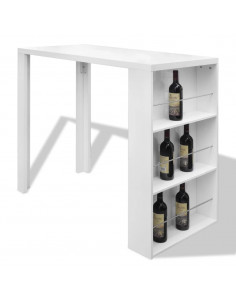 Tavolo da Bar in MDF con Portavini Bianco Lucido 2